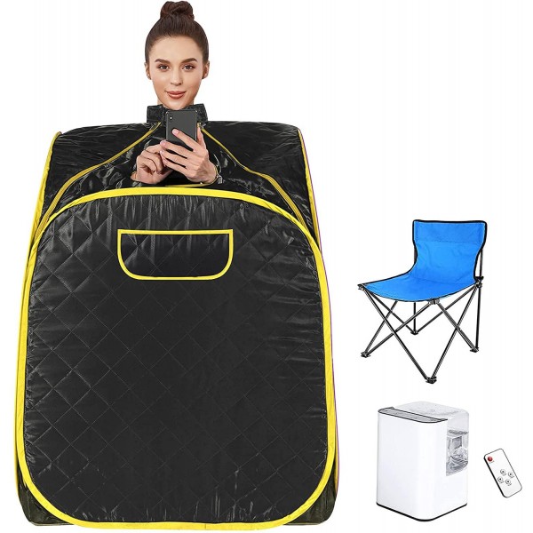 Aceshin Portable Steam Sauna Spa with Remote Control, 9-Gear Temperature and 60 Minute Timer, Atomization Function, Personal Sauna Tent for Relaxation at Home