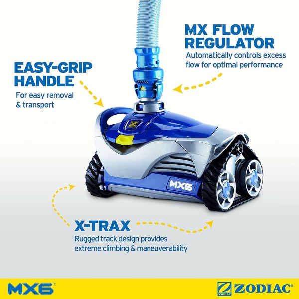 Zodiac MX6 Automatic Suction Side Pool Cleaner Vacuum for Inground Pools