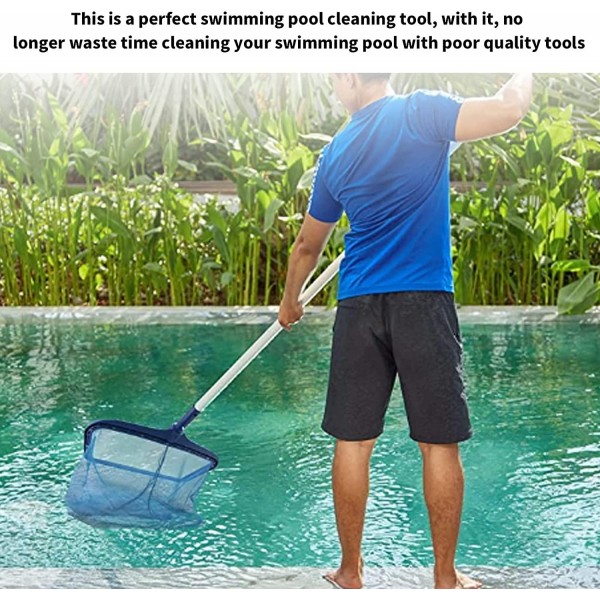 01 Pool Cleaning Tools, Practical Swimming Pool Leaf Net Plastic Frame Durable Fine Mesh Aluminum Poles for Fish Tanks for for Swimming Pools