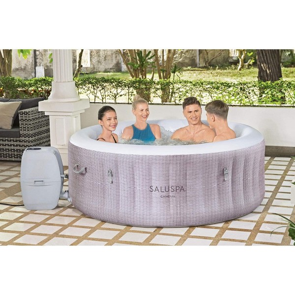 Bestway SaluSpa 71 x 26 Inch 2 to 4 Person Outdoor Inflatable Portable Cancun AirJet Hot Tub Pool Spa with Cover, Pump, and Filter