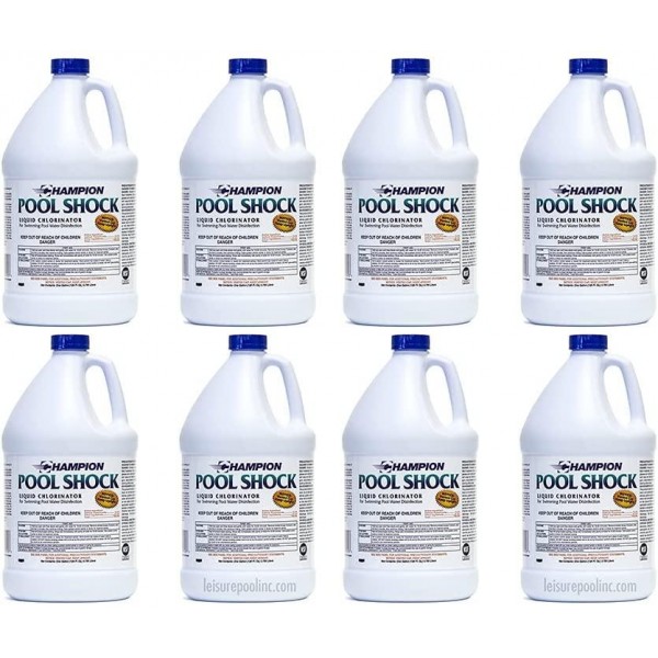2 Pack - 8 Gallons | Liquid Chlorine Pool Shock (12.5% Sodium Hypochlorite)