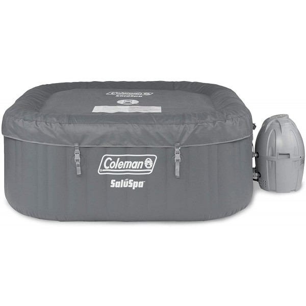 Coleman SaluSpa 4 Person Inflatable AirJet Hot Tub with Attachable Cup Holder with 114 Air Jets and Power Saving Heating System