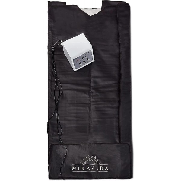 MIRAVIDA Infrared Sauna Blanket - Perfect Weight Loss, Detox, Joint Pain, and Increased Blood Circulation - Sauna Blanket with 3 Adjustable Far Infrared Heat Zones and 25 Plastic Body Wraps