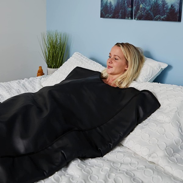 MIRAVIDA Infrared Sauna Blanket - Perfect Weight Loss, Detox, Joint Pain, and Increased Blood Circulation - Sauna Blanket with 3 Adjustable Far Infrared Heat Zones and 25 Plastic Body Wraps