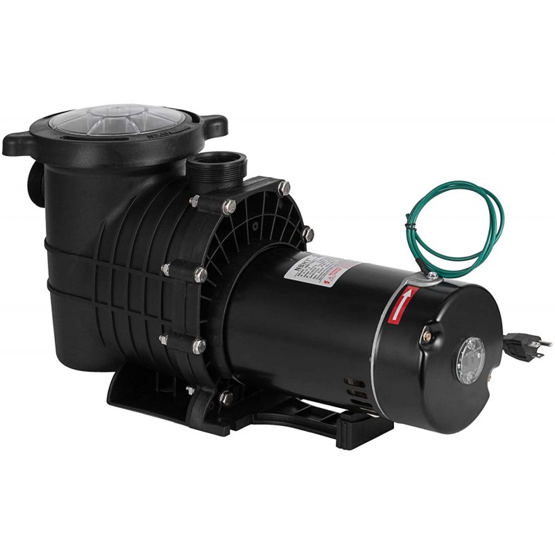 PRIBCHO 1.5 HP Pool Pump Inground High Flow Pool Pump Above Ground Single Speed Swimming Pool Pumps with Strainer Basket 110/220V Dual Voltage W/ 2Pcs 1-1/2NPT Connectors 