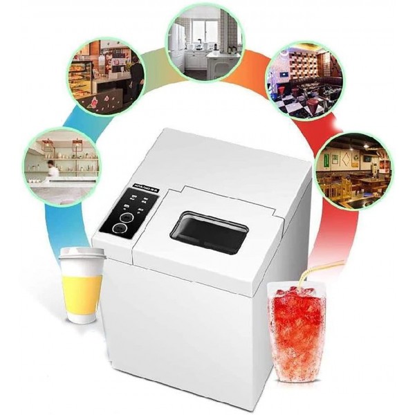 Teerwere Ice Maker Machine Commercial Small Dormitory Home Mini Student Automatic Round Ice Ice Cube Making Machine (Color : White, Size : 24.1x26x29.2CM)