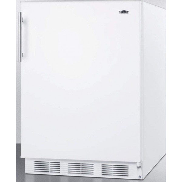 Summit Appliance FF61WBI Built-in Undercounter All-refrigerator for Residential Use with Automatic Defrost, Adjustable Glass Shelves, Interior Light, Adjustable Thermostat and White Exterior