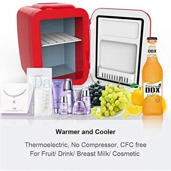 Mini Fridge 4L Electric Cooler and Warmer :AC/DC Portable Thermoelectric System,for Car/Indoor/Outdoor Fridge