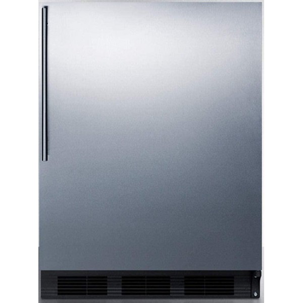 Summit Appliance CT663BKBISSHVADA ADA Compliant Built-in Undercounter Refrigerator-Freezer for Residential Use, Cycle Defrost with Stainless Steel Wrapped Door, Thin Handle and Black Cabinet