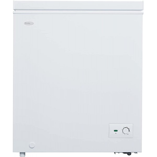 Danby Diplomat DCF050B1WM 5.0 Cu.Ft. Garage Ready Chest Freezer with Basket and Front-Mount Thermostat, in White