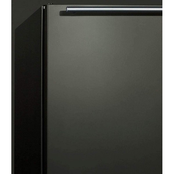 Summit Appliance CT663BKBIKSHH Built-in Undercounter Refrigerator-Freezer for Residential Use, Cycle Defrost with Black Stainless Steel Wrapped Door, Horizontal Handle and Black Cabinet