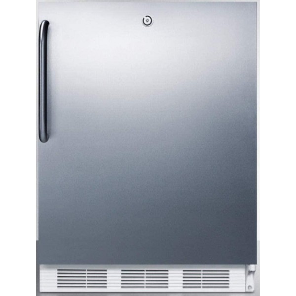 Summit Appliance VT65MLCSS Built-in Medical All-Freezer Capable of -25ºC Operation in Complete Stainless Steel with Front Lock, Manual Defrost, Adjustable Thermostat, Professional Towel Bar Handle