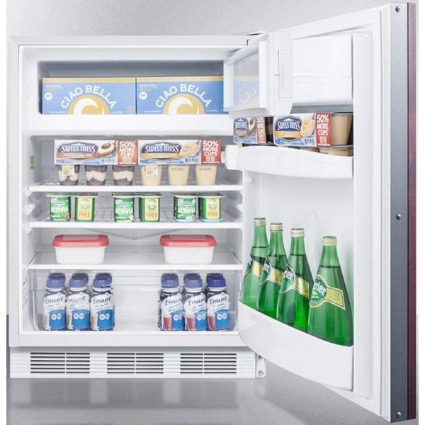 Summit Appliance CT66LWBIIFADA ADA Compliant Built-in Undercounter Refrigerator-Freezer with Lock, Dual Evaporator Cooling, Integrated Door Frame for Overlay Panels and White Cabinet