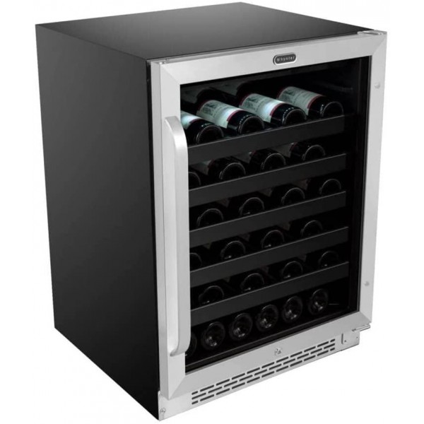 Whynter BWR-408SB 24 inch Built-in 46 Bottle Undercounter Stainless Steel Wine Refrigerator with Reversible Door, Digital Control, Lock and Carbon Filter