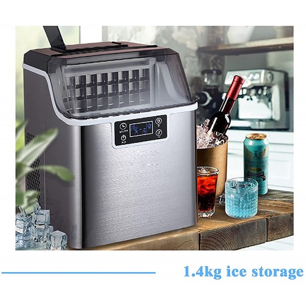 Teerwere Ice Maker Machine Ice Maker Household Small Dormitory Fully Automatic Coffee Shop Commercial Ice Cube Making Machine (Color : Gray, Size : 25.2x36x37.1cm)