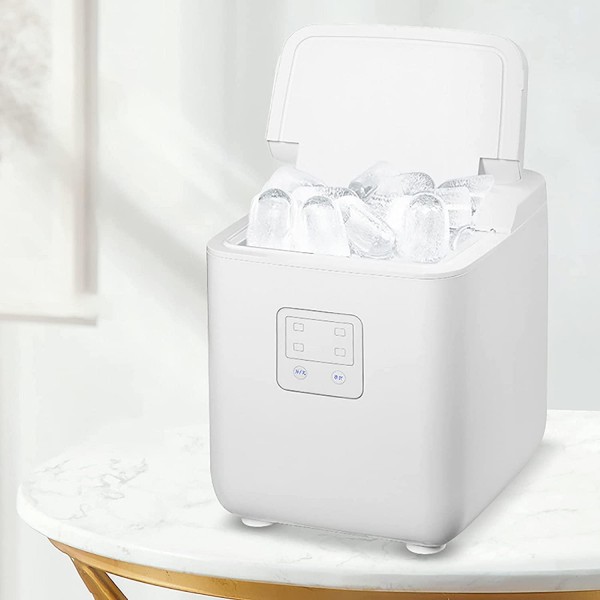 Teerwere Ice Maker Machine Commercial Small Dormitory Home Mini Student Automatic Round Ice Ice Cube Making Machine (Color : White, Size : 27x25x30.7CM)