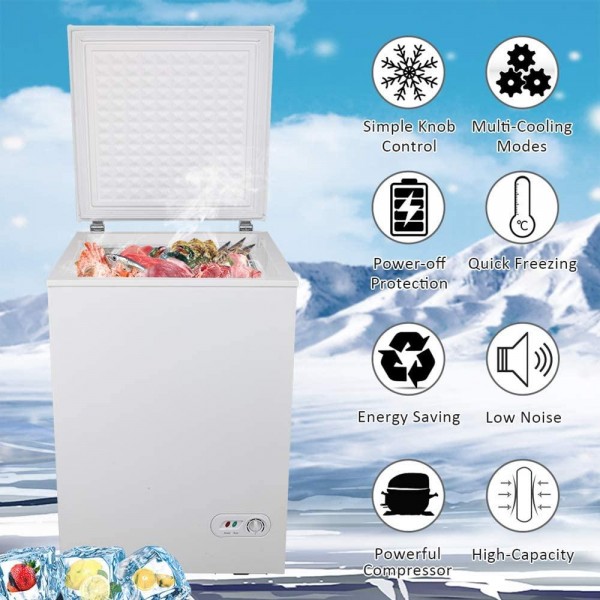 AC115V/60Hz 100L/3.5CU.FT single door horizontal freezer white