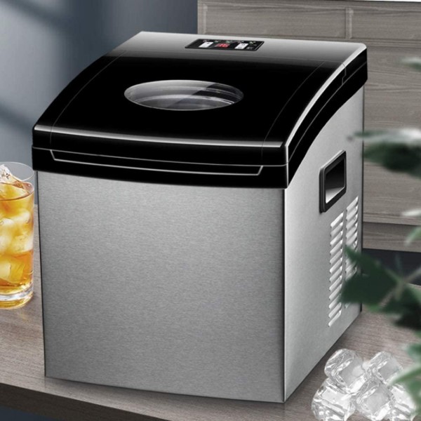 ZH1 Small Desktop ice Machine, Fully Automatic 25 kg, Portable ice Machine with LED Display, Adjustable ice Thickness, Suitable for Family, Party, Commercial