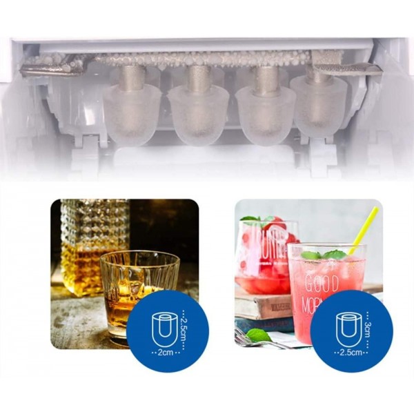 ZH1 The Automatic Ice Maker with Indicator Light Can Adjust The Size of The Ice Cubes. The Infrared Sensor Quickly Makes Ice and Prompts Water Shortage and Full Ice.