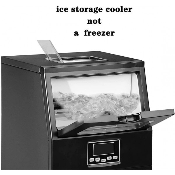 SMETA Commercial Bar Ice Maker Machine Clear Ice Maker, Nugget Ice Machine 66 Lbs/24H, Free Standing in 8 Lbs Storage Capacity, Countertop Ice Maker for Home/Office/Bar/Restaurant (Black)