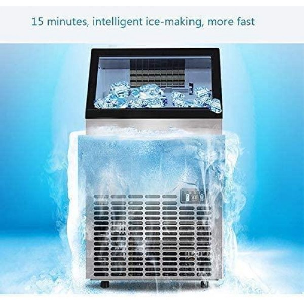 GaoFan Commercial Ice Maker Machine, Counter Top Ice Cube Maker Stainless Steel LED Displays Home Kitchen Office Restaurant, 36 grids 55kg