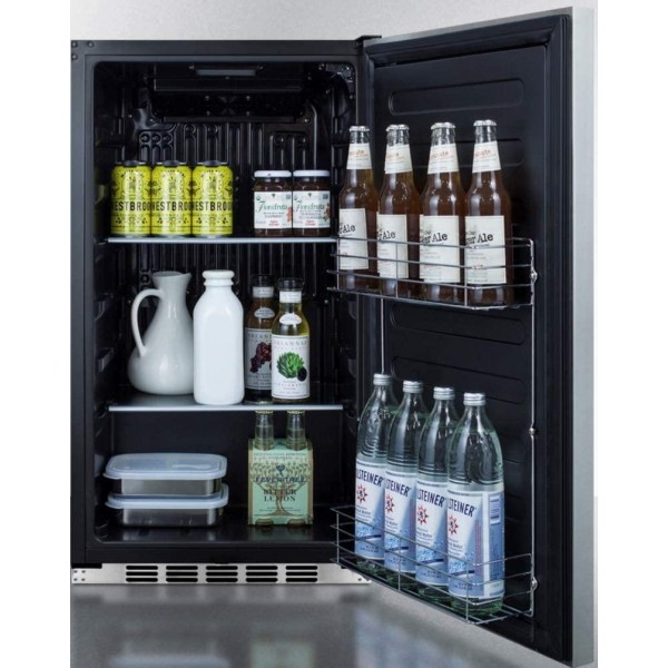 Summit Appliance FF195CSSIF Commercially Approved ENERGY STAR Certified All-Refrigerator for Built-in or Freestanding Use with Auto Defrost, Panel-Ready Door, Lock and Stainless Steel Cabinet