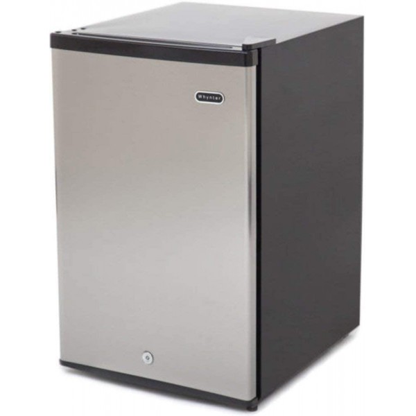 Whynter CUF-301SS Upright Freezer, 3.0 cu ft, Stainless Steel & RCA RFR322-B RFR322 3.2 Cu Ft Single Door Mini Fridge with Freezer, Platinum, Stainless