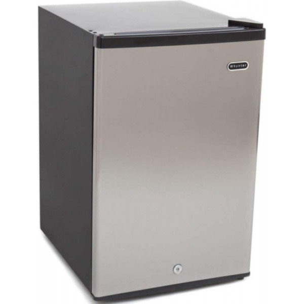 Whynter CUF-301SS Upright Freezer, 3.0 cu ft, Stainless Steel & RCA RFR322-B RFR322 3.2 Cu Ft Single Door Mini Fridge with Freezer, Platinum, Stainless