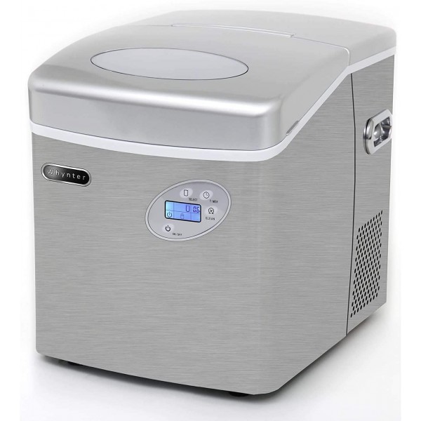 Whynter IMC-491DC Portable 49lb Capacity Stainless Steel with Water Connection Ice Makers, One Size