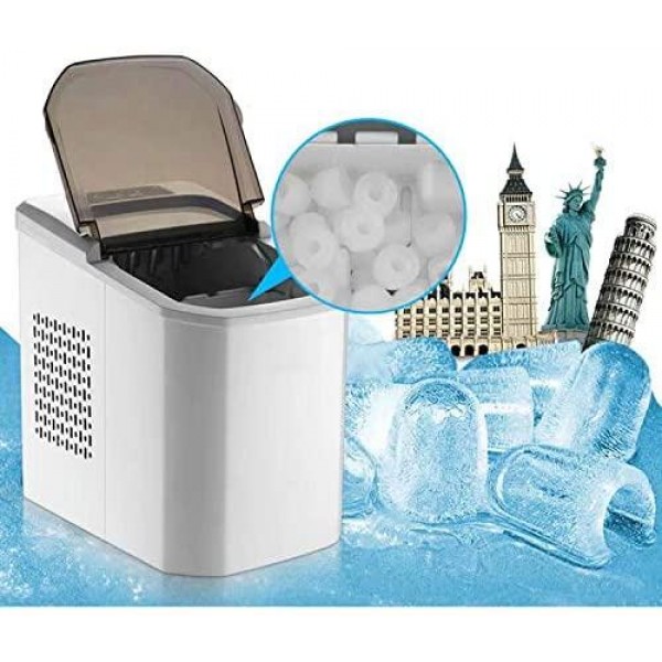 HSTFⓇ Ice Maker Counter Top Ice Machine | Produces Ice Cubes in Under 10 Mins | No Plumbing Required |Compact and Portable