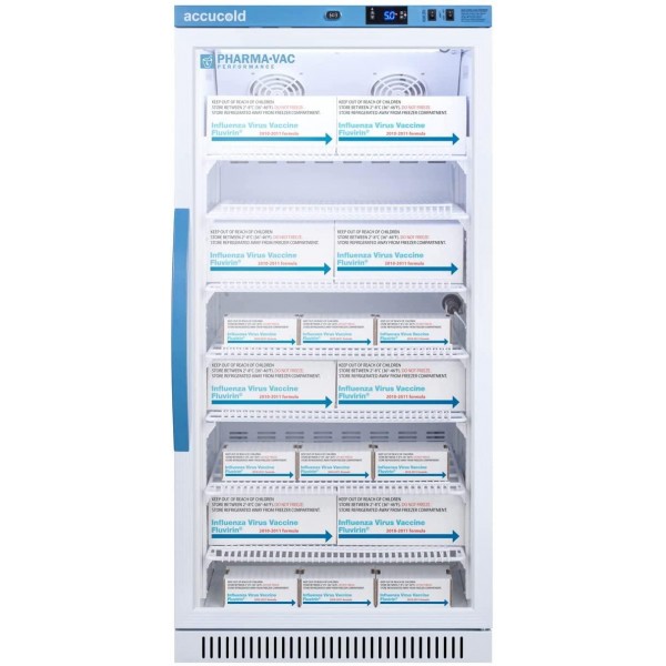 Summit Appliance ARS8PV Pharma-Vac Performance Series 8 Cu.Ft. Upright Vaccine All-refrigerator with Automatic Defrost, Factory-installed Lock, Digital Thermostat and White Cabinet