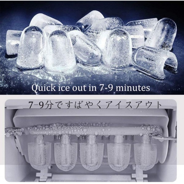 Ice makers Lxn 2 in 1 Commercial Ice Maker Machine With Water Dispenser- Products 33lbs Daily-Ice Cubes ready in 8 Minutes-Bullet type round ice and 1.3 lb Ice Storage- Silver