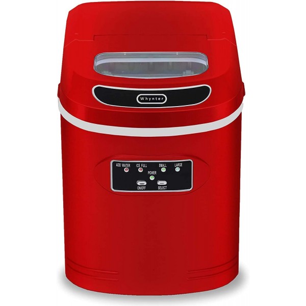 Whynter IMC-270MR Compact Portable 27 lb Capacity Ice Makers, One Size, Metallic Red