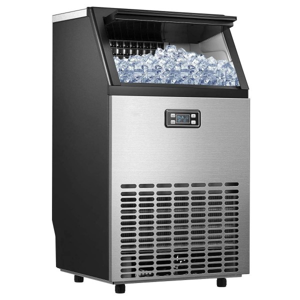 SMETA Commercial Ice Maker, Commercial Grade Shop Ice Machine Under Counter 100 LBS/24H, 33LBS Business Storage Capacity, Automatic Bar Equipment Restaurant Supplies Outdoor for Bar/Coffee Maker