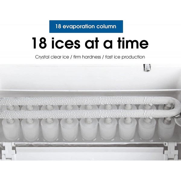 2 in 1 Ice Maker Machine, 18pcs/1 time Ice Machine Maker, 8min Ice Cube Maker Machine for Restuarant cafe bar, CE/FCC