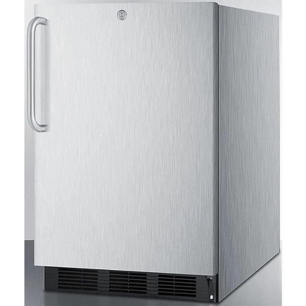 Summit Appliance SPR7BOSSTADA ADA Compliant Commercial Outdoor Refrigerator for Built-in or Freestanding Use in Complete Stainless Steel Exterior with Auto Defrost, Lock and Towel Bar Handle