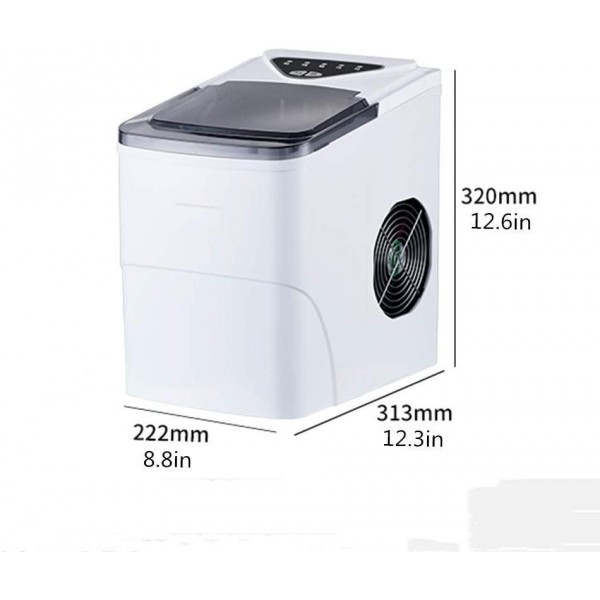 ZH1 Small Table-top ice Maker, Fully Automatic 15 kg for Household use, Portable ice Maker with LED Display, Adjustable ice Size, Suitable for Family, Party, Business