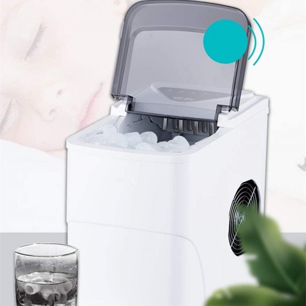 ZH1 Small Table-top ice Maker, Fully Automatic 15 kg for Household use, Portable ice Maker with LED Display, Adjustable ice Size, Suitable for Family, Party, Business
