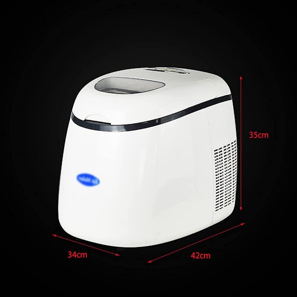 Teerwere Ice Maker Machine Household Ice Maker Commercial Small Automatic Ice Cube Multifunctional Ice Cube Making Machine (Color : White, Size : 34x42x35CM)