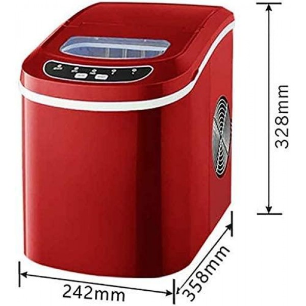 GaoFan Ice Maker Machine Portable, on 15Kg Ice / 24 H 2.2 L Tank CounterTop Electric Ice Machine Silent Easy Operati Perfect for Parties Mixed Drinks,Red