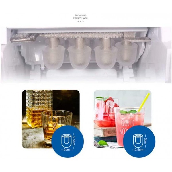HSTFⓇ I Counter Top Ice Machine, Small/Large 2 Size Selection, 15kgIce in 24H, LED Display, No Plumbing Required, 1.3 L