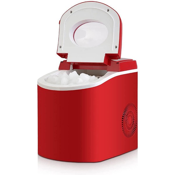 Teerwere Ice Maker Machine Commercial Bar Cube Ice Maker Small Household Ice Maker Ice Cube Maker (Color : Red, Size : 25x35x32.5CM)