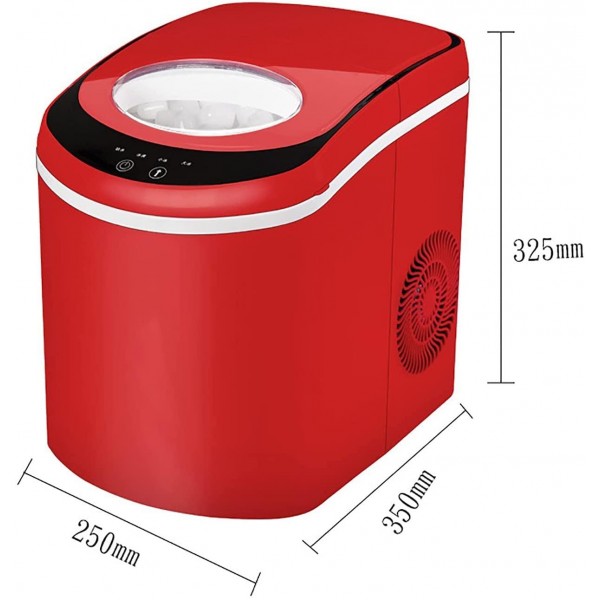Teerwere Ice Maker Machine Commercial Bar Cube Ice Maker Small Household Ice Maker Ice Cube Maker (Color : Red, Size : 25x35x32.5CM)