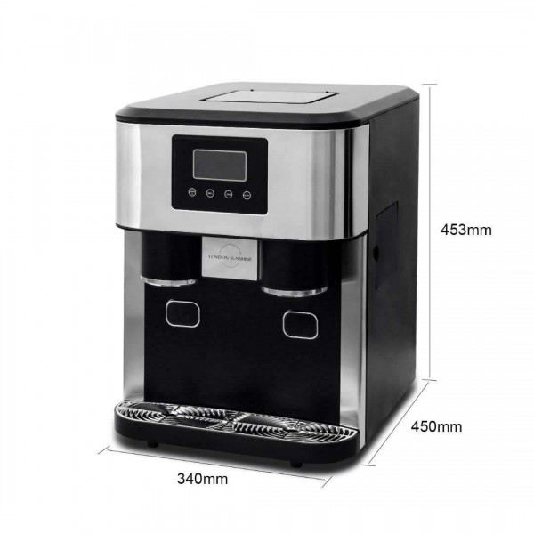 London Sunshine Countertop Ice Maker - Ice Crusher - Ice Dispenser 40lbs with 1.8L Water Reservoir (for 19 in or Above Countertop Space)