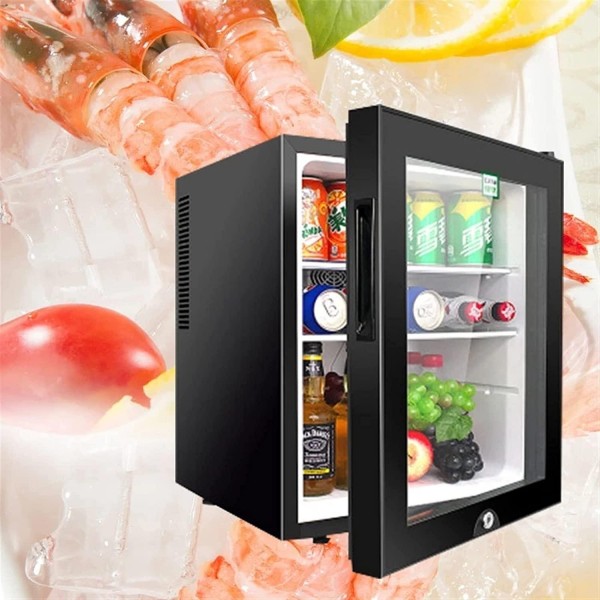 New Small Refrigerator Electric Small Refrigerator Fresh-Keeping Cabinet Household Refrigerator Low-Noise Cooler 0919 (Color : Black)