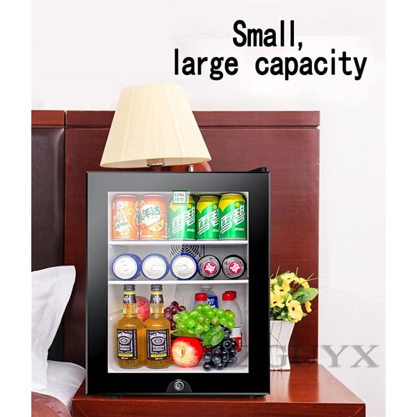 New Small Refrigerator Electric Small Refrigerator Fresh-Keeping Cabinet Household Refrigerator Low-Noise Cooler 0919 (Color : Black)