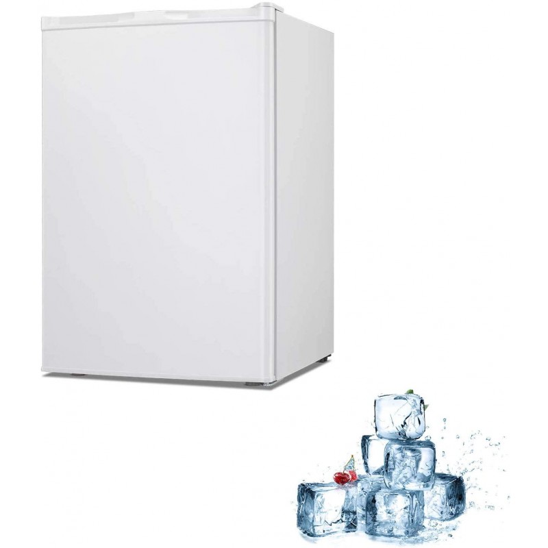 Electactic Mini Chest Freezer Countertop 3.0 Cu.ft Small Freezer Upright Compact Upright Freezer with Reversible Single Door,Removable Shelves Free Standing Mini Freezer White 