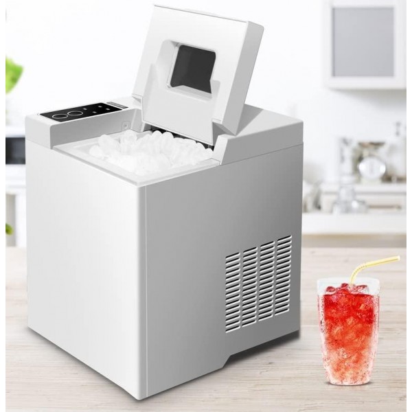 LYKYL Commercial Automatic Ice Cube Maker Household Portable Electric Bullet Round Ice Making Machine 15kg/24H Coffee Bar