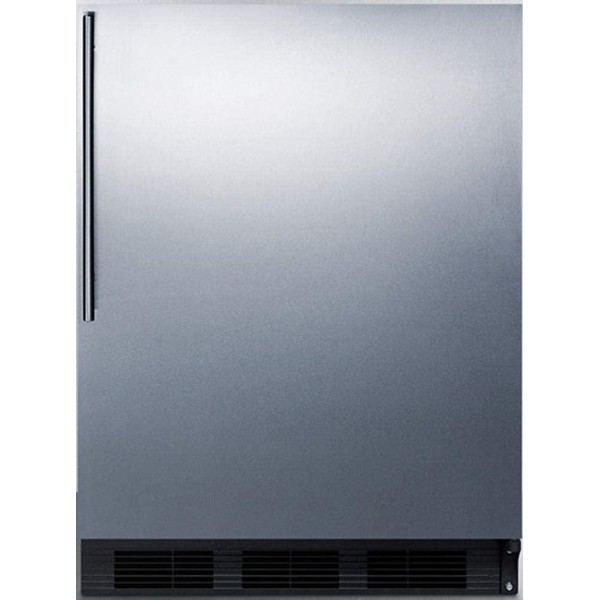 Summit CT663BKSSHVADA 24 Compact Refrigerator with 5.1 cu. ft. Capacity ADA Compliant Dual Evaporator Door Storage Wine Shelf Adjustable Glass Shelves in Stainless Steel