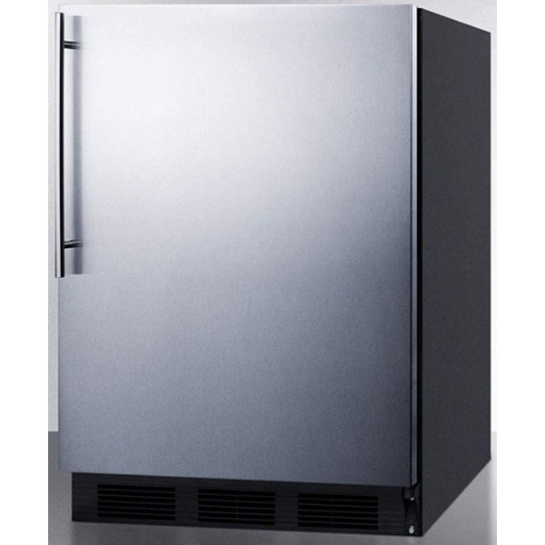 Summit CT663BKSSHVADA 24 Compact Refrigerator with 5.1 cu. ft. Capacity ADA Compliant Dual Evaporator Door Storage Wine Shelf Adjustable Glass Shelves in Stainless Steel